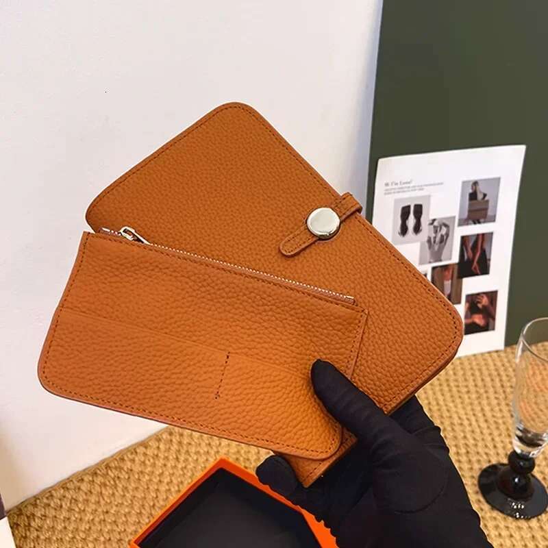 Genuine Leather Lady Large Capacity Long Wallet Multi-Function Handbag Passport Holder Fashion Coin Purse