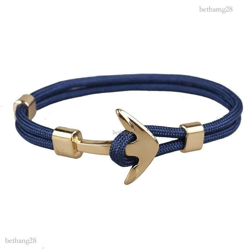 Classic Design Handmade Gold Anchor Charm Multicolor Paracord Bracelet Popular Jewlery for Men Wmen Gift