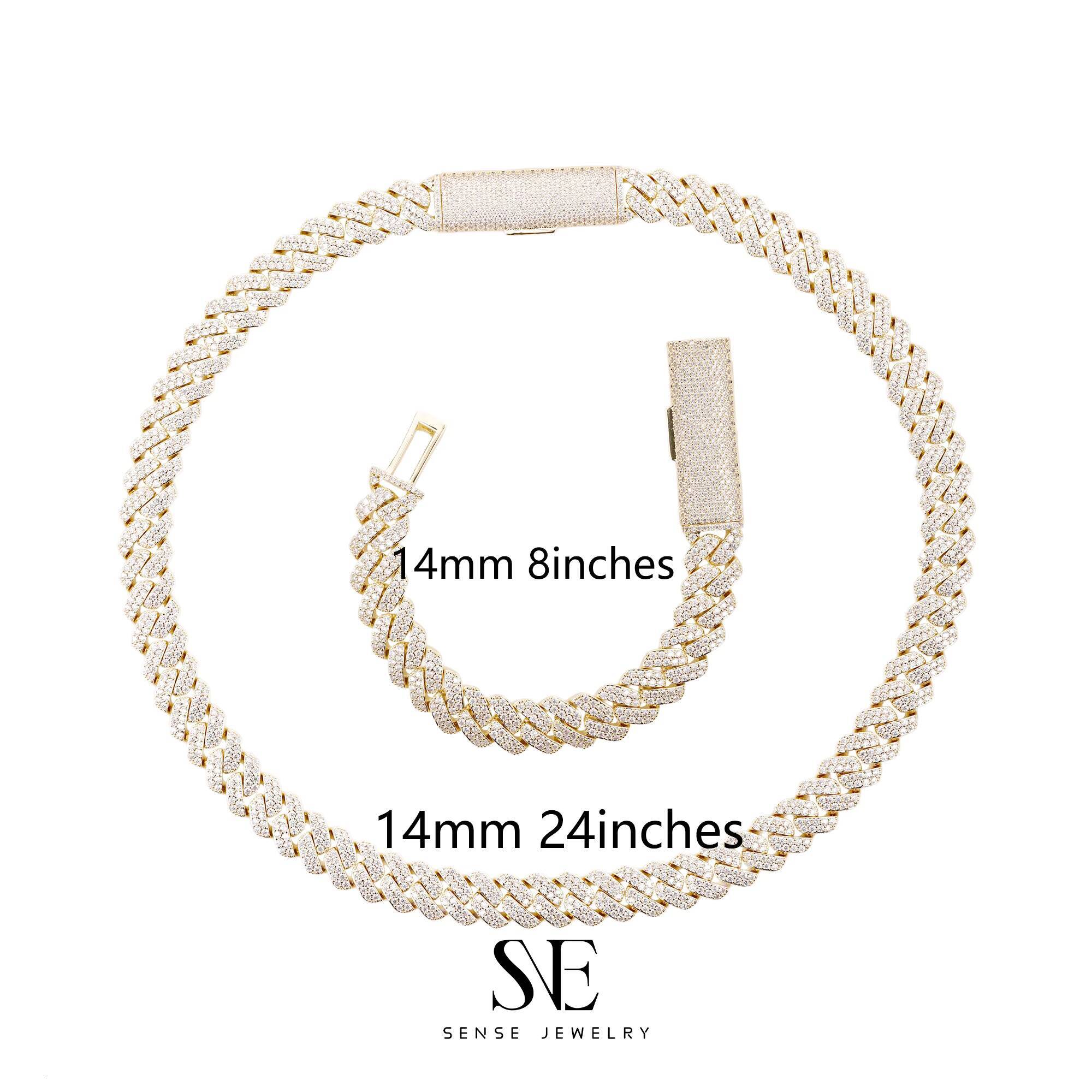 Hip Hop Style Moissanite Bracelet 925 Sterling Silver Bangle Iced Charm Gold Rhodium Plated Wedding Gift-Worthy Jewelry Set