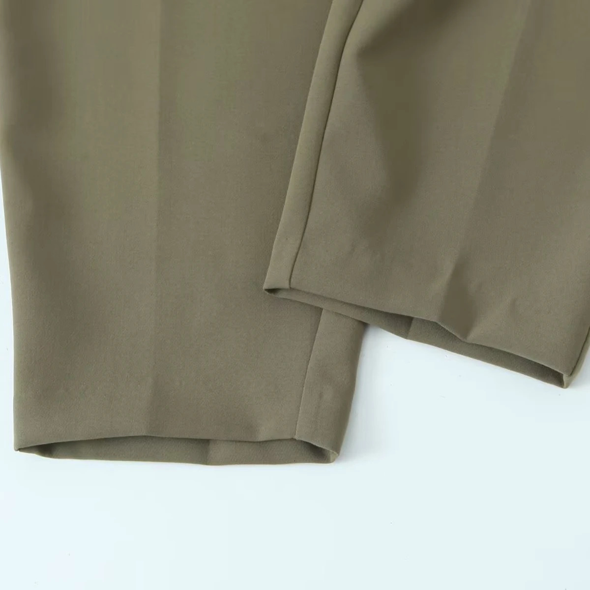 ZBZA Womens Waist Belt with Wrinkles Trouser High Side Pocket Front Zipper Summer Casual Solid Color Unique 250407