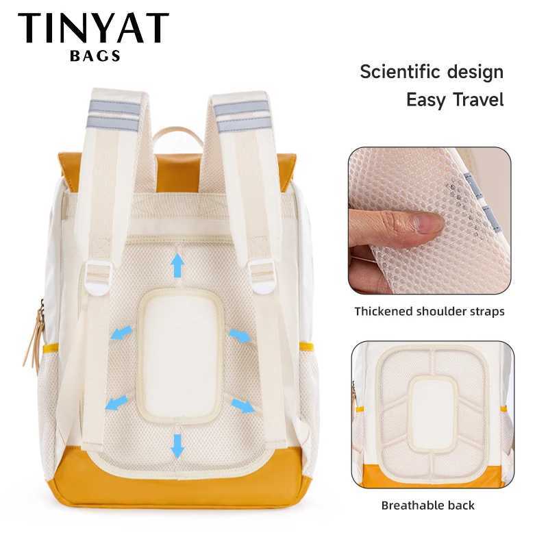 TINYAT Waterproof Shoulder Bag for Women Large Capacity Mens Backpack with 5 Pockets School Bag for 13 Laptop to Daily UseC250407