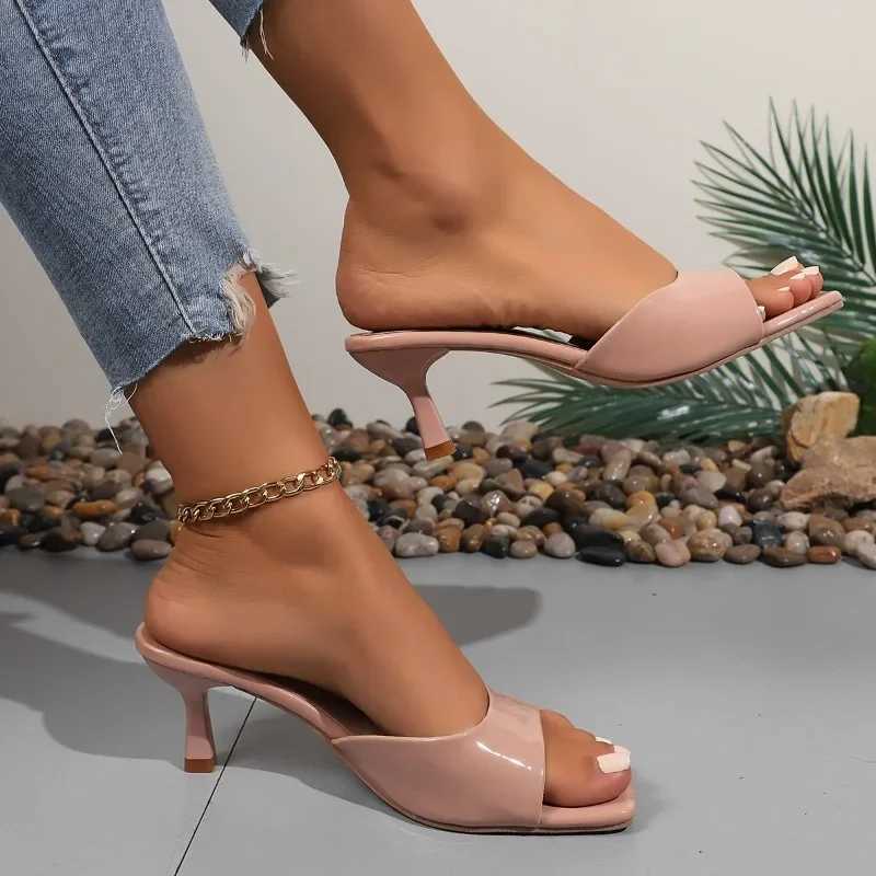 Fi Fish Mouth Sandals Summer Comfortable Casual Dress 2025 Sexy Open Stiletto Sandals Elegant Office Womens High HeelsXJ250407