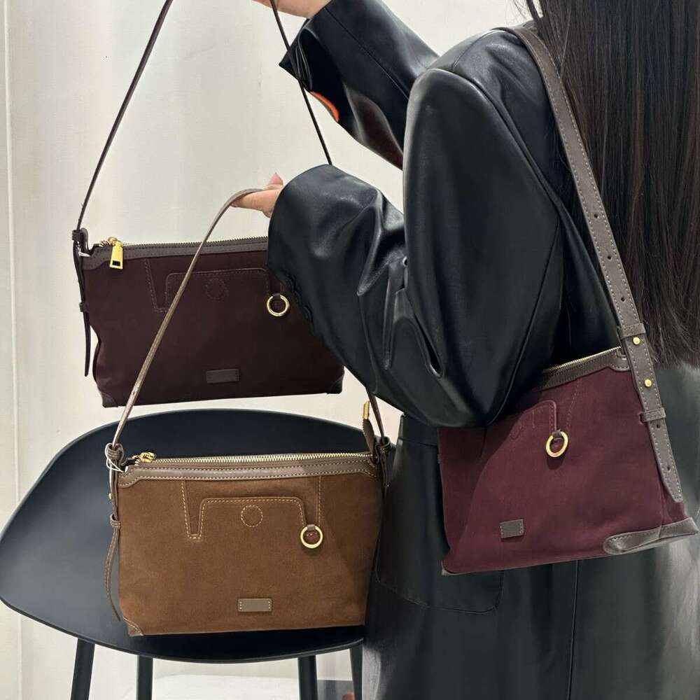 Luxury Bag Designer Niche Women's Vagabond Bag Suede Underarm Shoulder Bag Leather Envelope Dumpling Tote