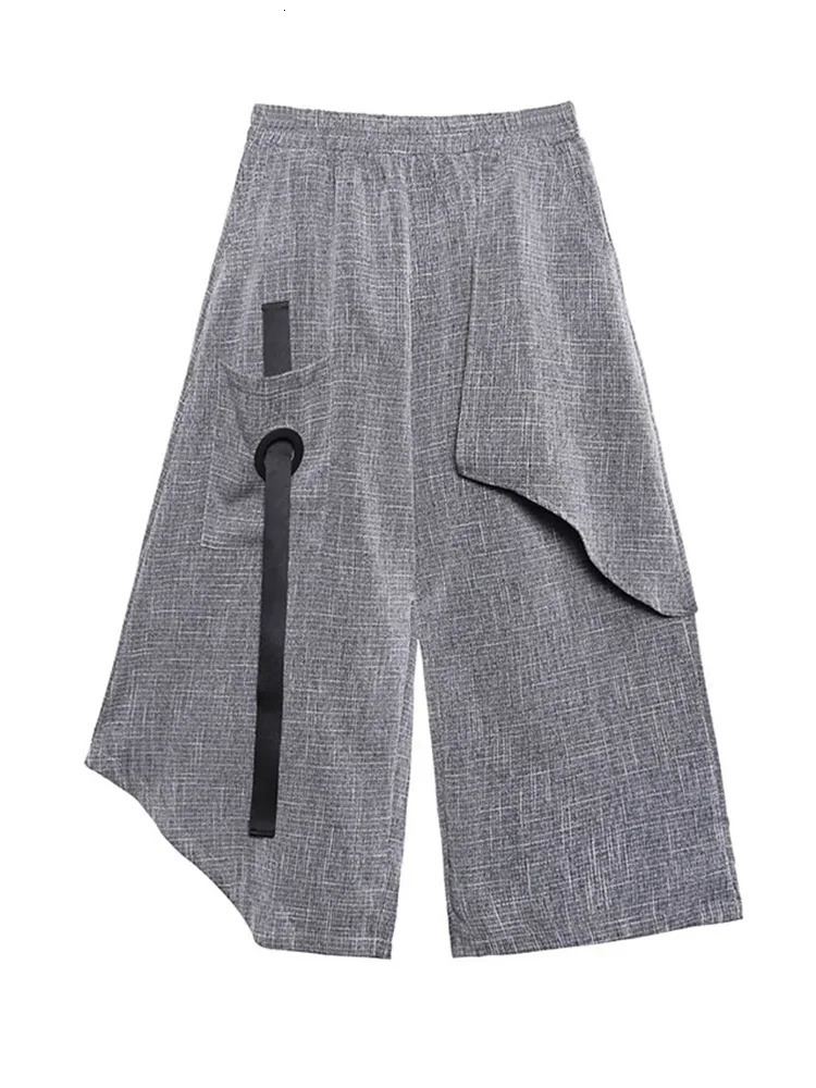 XITAO High Waist Patchwork Hit Color Pants Womens Summer Autumn Fashion Elastic Casual Wide Leg XJ4619 250407