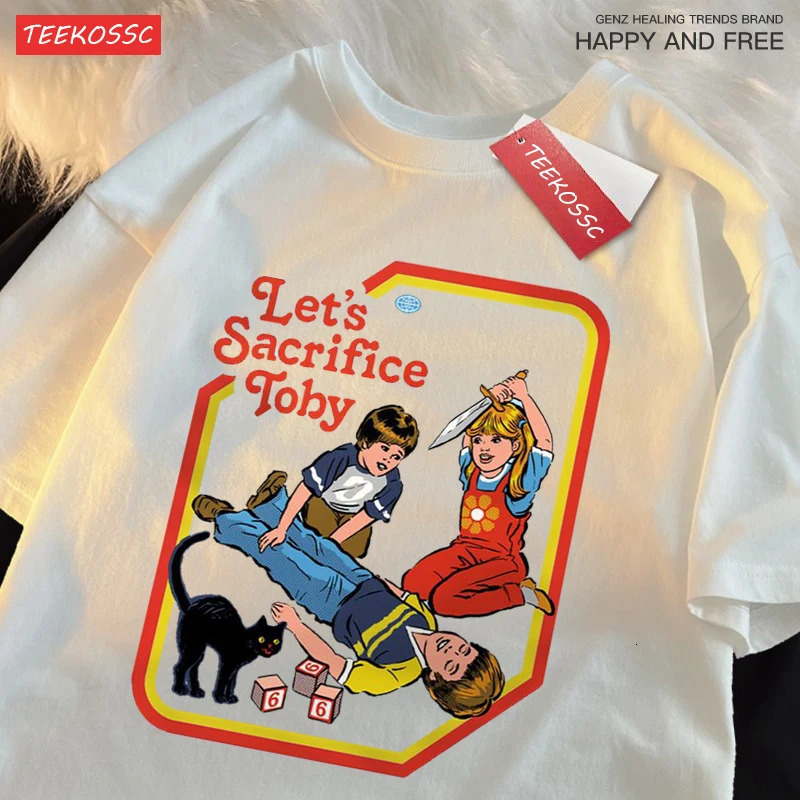 Lets sacrifice Tobys fun T-shirt mens cotton short sleeved T-shirt casual breathable top oversized loose T-shirt 250402