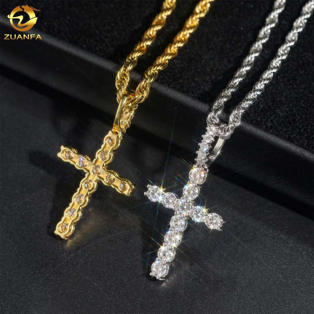 Fine silica jewelry, pure sier chilled pendant, necklace chain, hip-hop cross pendant