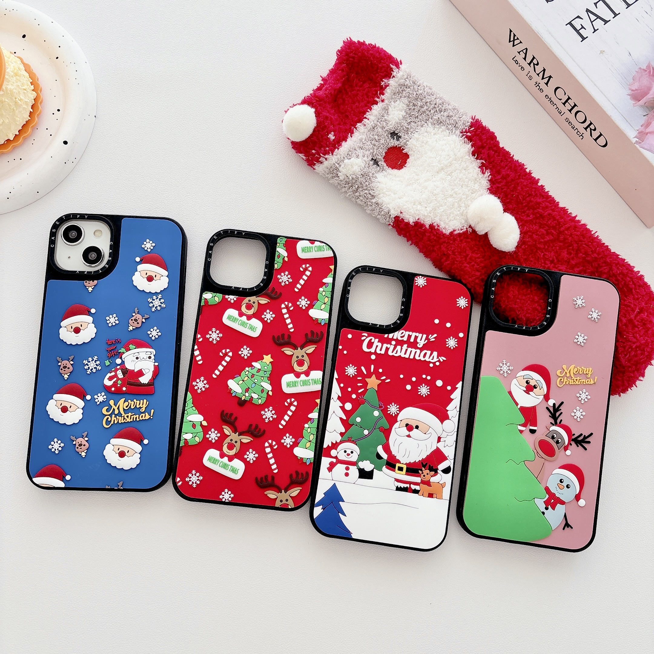 3D Silicone Mobile Phone Case Christmas Patterns Cartoon Designer for iPhone 17 PRO Air 16 15 Plus