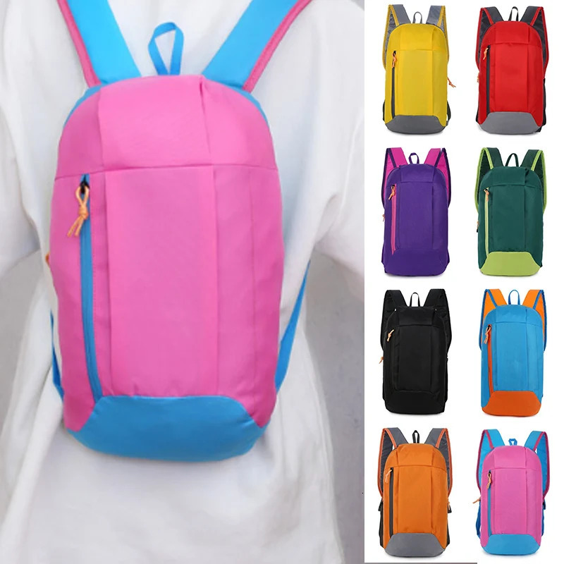 Outdoor Sports Backpack Small Gym Bag Outdoor Fitness Riding Shoulder Bag Color Oxford Cloth Backpack Men Kids Unisex Nylon Bag 250408