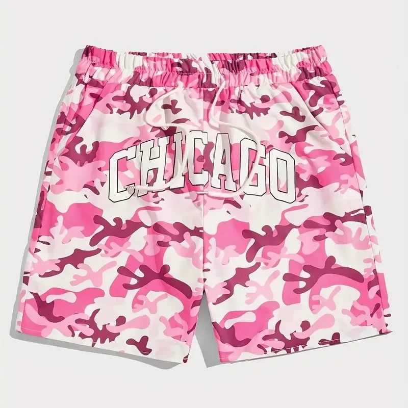 Summer mens camouflage sports shorts childrens Chicago Hawaii beach shorts boys and girls casual shorts adults daily shorts streetwearXJ250407