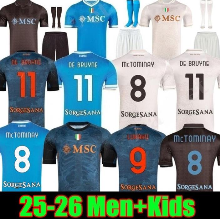 25 26 Napoli Soccer Jerseys Maglia SSC Cyborg DE BRUYNE Neres McTominay LUKAKU kit Training shirt 2025 2026 Naples HALLOWEEN Special Football Shirt Kit kids Full kits