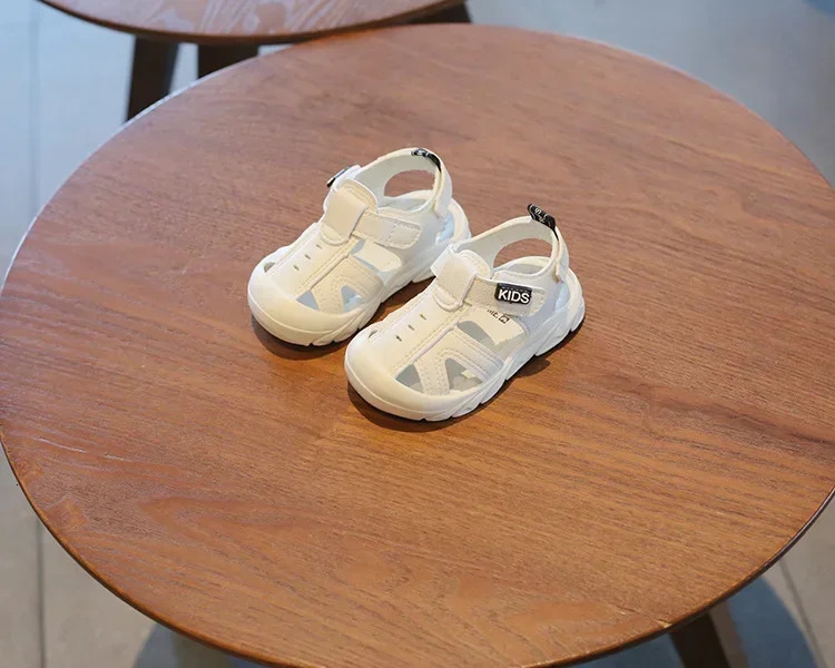 Summer Infant Sandals Baby Girls Boys Anti-collision Toddler Shoes Soft Bottom Genuine Leather Kids Children Beach Sandals 250407