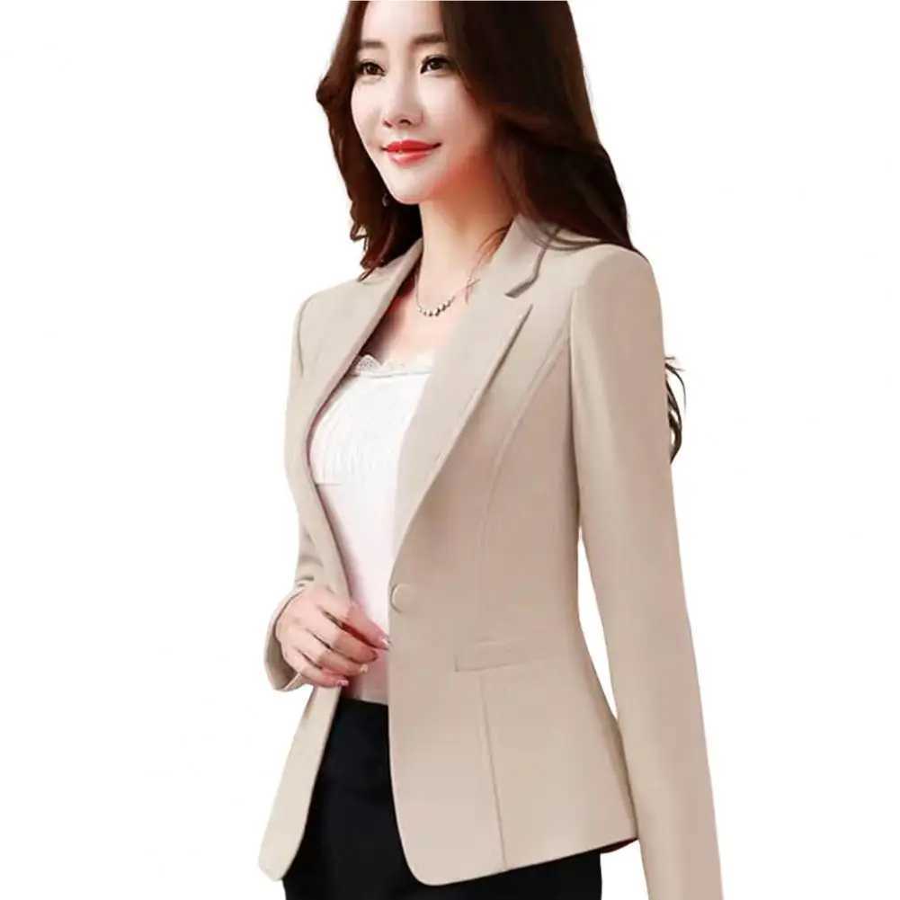 Womens Korean casual short button jacket womens high-quality womens jacket spring and autumn womens workwear jacket M250408