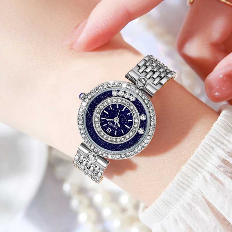 Womens Bracelet Watch Silver Top Luxury Womens Watch Womens Watch All Steel Quartz Watch Elegant and FashionableT250408