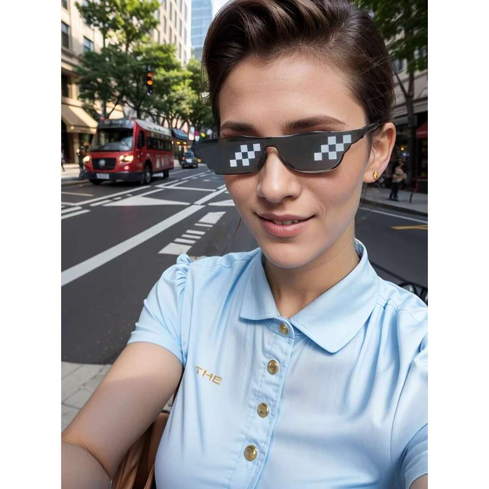 Mosaic Sunglasses Vintage Shades Eyewear For Men Pixelated Sun glasses Funny Women Glasses Birthday Wedding Party Cosplay Favors