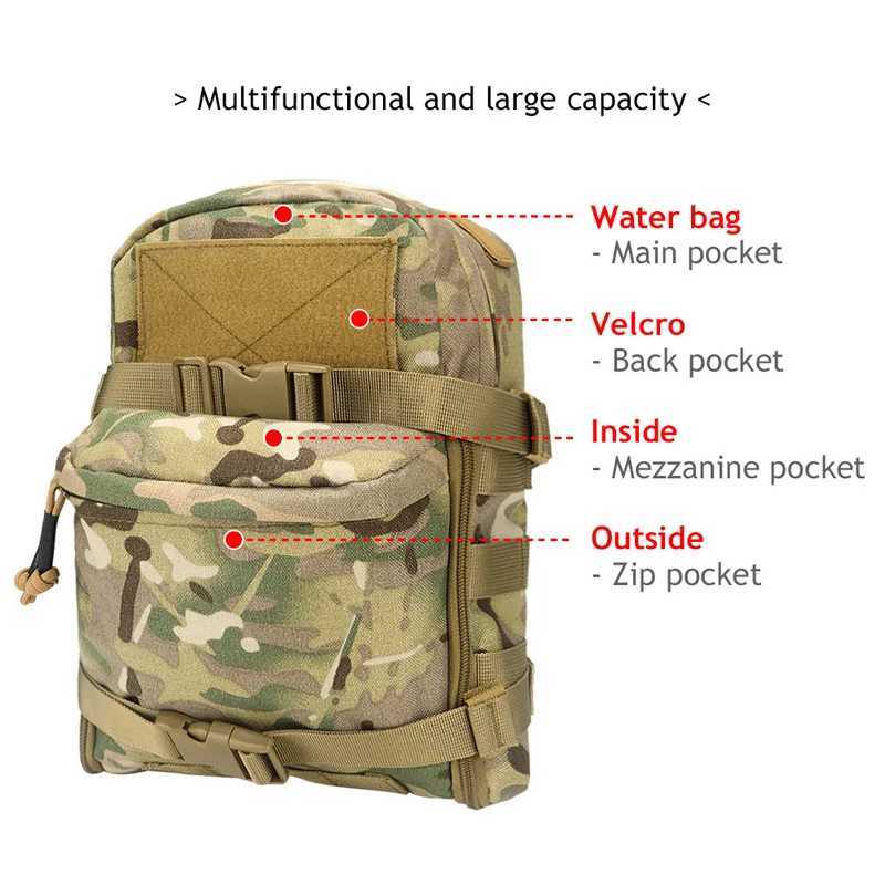 Hiking Camping 1000D Tactical Outdoor Sport Water Bags Mini Hydration bag Hydration Backpack Assault Molle PouchC250407