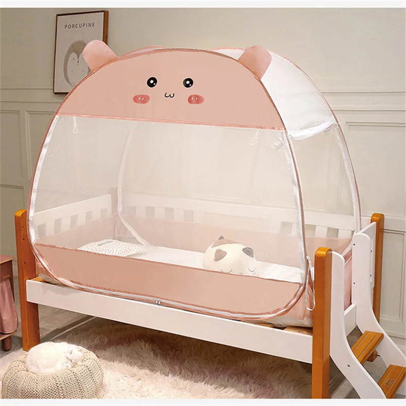 Nordic Style Crib mosquito net portable folding childrens bed universal mosquito net Mongolian yurt type born 2-door mosquito net 250408