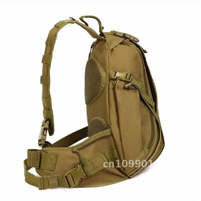 Men Tactical Backpack Single Shoulder Bag Chest Molle Crossbody Outdoor Camping Sling Waterproof Laptop Hunting Fishing BagsC250407