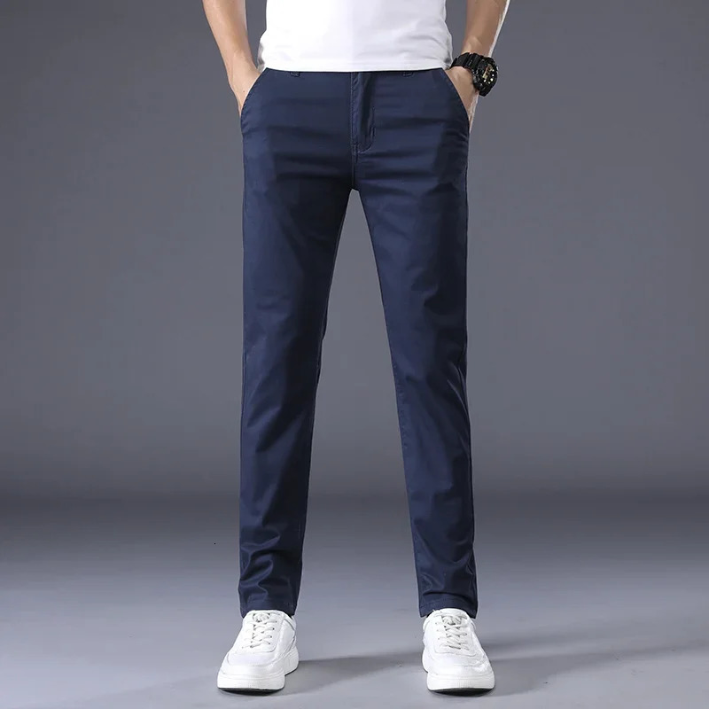 Ultra thin mens pants classic 7color summer casual business fashion elastic cotton ultrathin brand Trouser 250403