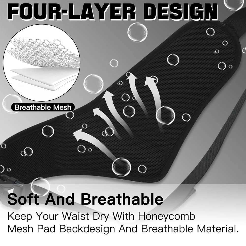 Running strap adjustable 2-zip pockets running waist bag mens moisturizing bag hiking and jogging Fanny bag Z250407
