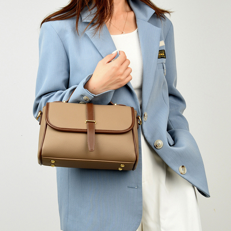 Luxury Design Bag Women's Fashion PU Leather Small Square Commuter Crossbody Shoulder Handbag
