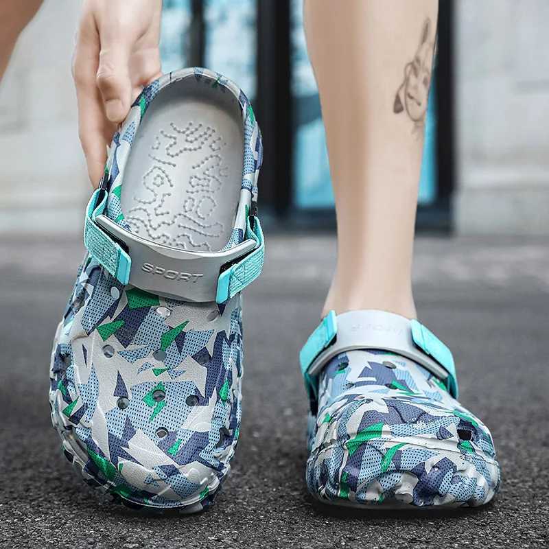 New Arrival Mens Slide Garden Flat Shoes Plus Size 47 Summer Light EVA Slide Hole Shoes Clogs Home Outdoor Mens Shoes T250407