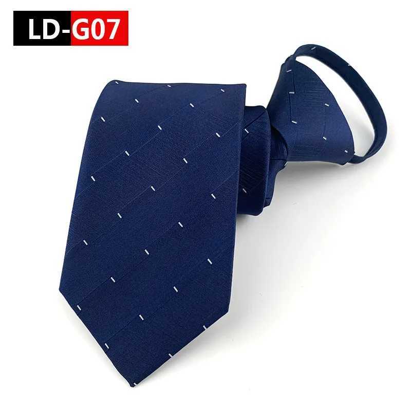 7cm Mens Tie Pre-tied Business Wedding Easy Wear Neck Tie Zipper Lazy Pre-tied Korean Style Solid Plaid Wen Necktie X250407