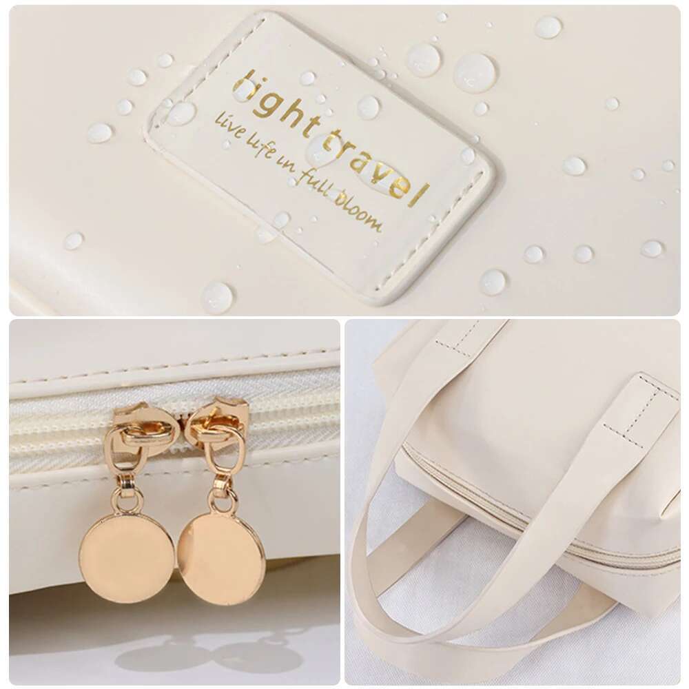 Pu Bag With Handle Multi Functional Makeup Bag Waterproof Portable Multi Layer PU Toiletries Cosmetics Storage Bag