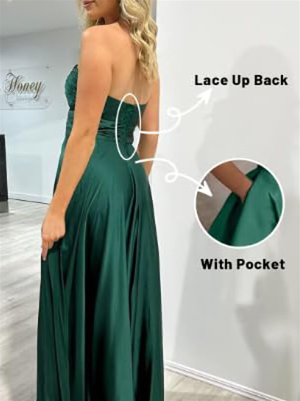 Long Prom Dresses Elegant Art Deco-inspired Neck Pleats Sweetheart Taffeta Pockets Lace-up A-Line Plus Size Formal Occasion Evening Party Gown Pd14