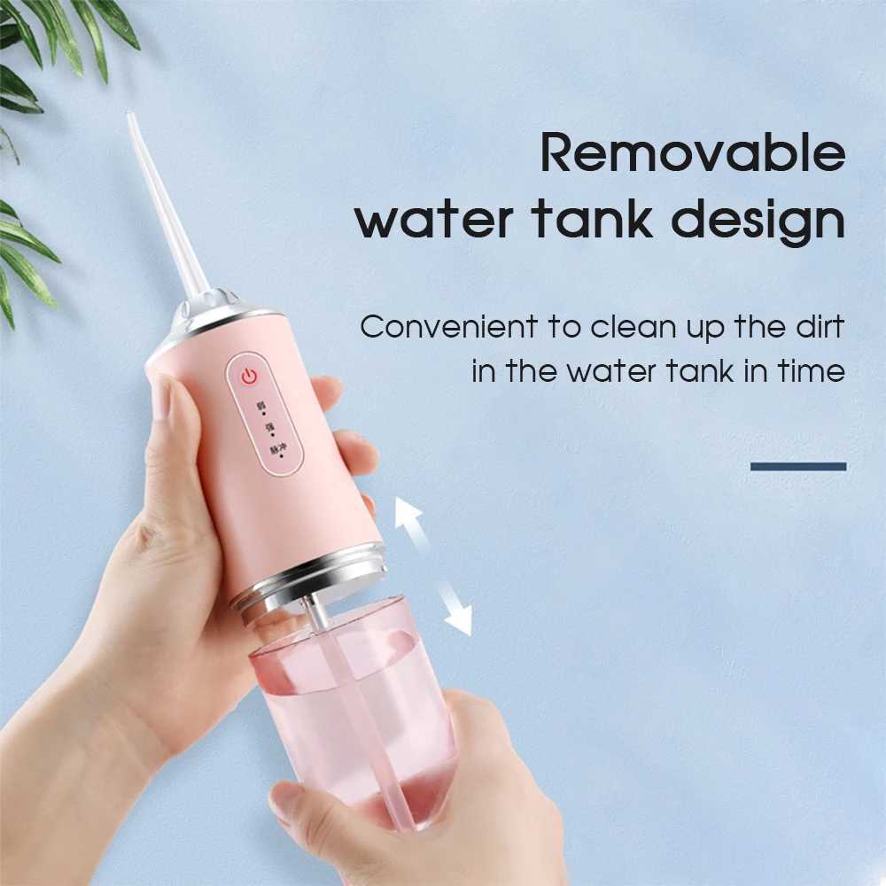Waterproof oral irrigator USB charging 220ml 3-mode portable dental water tank for teeth cleaning M250408