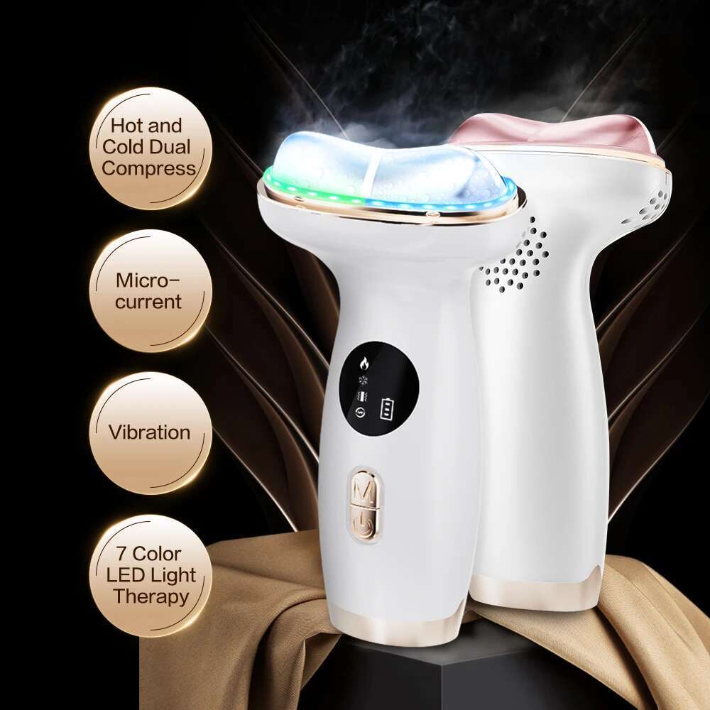 Electric And Beauty 7 Color Light Facial Sculptor Heating Cold Compress Microcurrent Neck Face Lifting Device