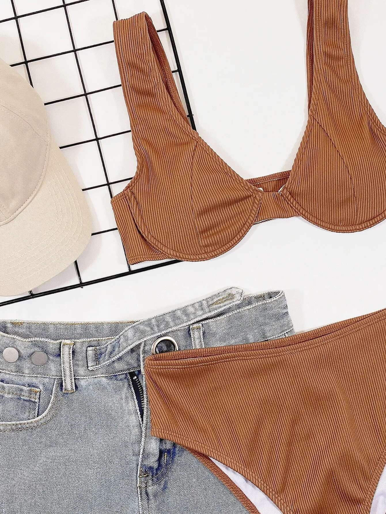 Dongdumaoyi Sexy Brown Bikinis Sets Women Push Up Underwire High Waist Swimsuit Summer Bathing Suit Two Piece Swimwear Traje De Ba O