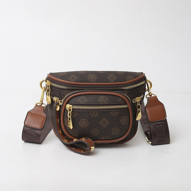 Free Shipping Bag Female New Mini Temperament All Fashion Retro Multi-Layer Zipper Single Shoulder Cross-Body Bag Breast Bag Designer Bag