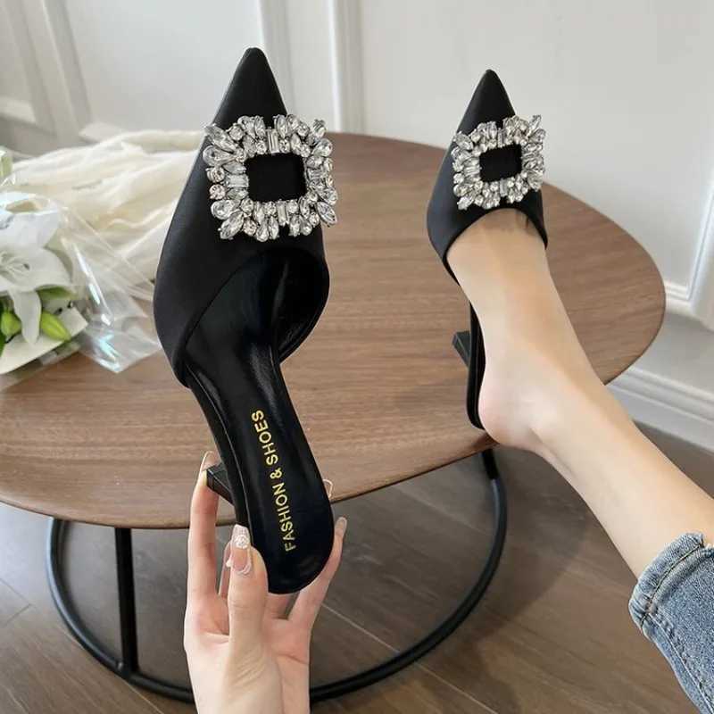 Womens sandals summer new slider toe strap mule shoes womens Fi Rhine womens high heels sexy party pumpXJ250407