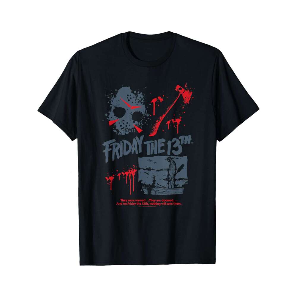 Designer T shirt Ripple Junction x Friday the 13th Jason Lives Camp Collage - 220g Tshits