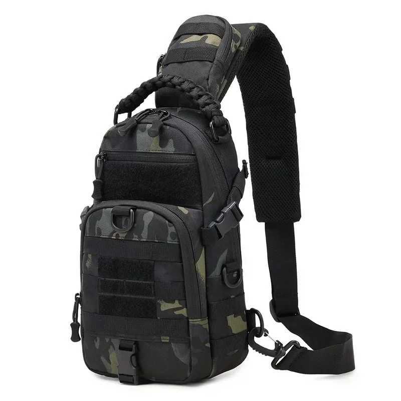 Mens Outdoor Tactical Chest Bag - High Capacity Waterproof One Shoulder Crossbody Sports Bag for Man Tactical BackpackC250407