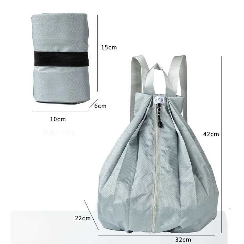 Foldable Portable Travel Bag Outdoor Portable Backpack Thicken Waterproof Sports Backpack New Casual Nylon Folding Bag RucksackC250407