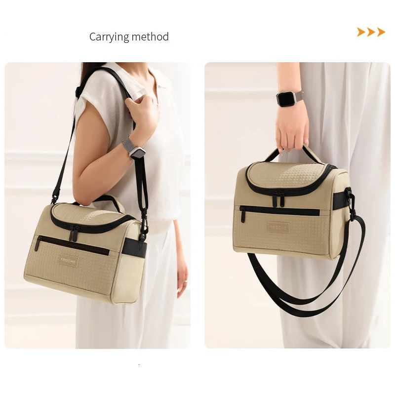 Tote Cooler Lunch Bags Portable Outdoor Picnic Office School Insulation Bag with Shoulder Strap 250408
