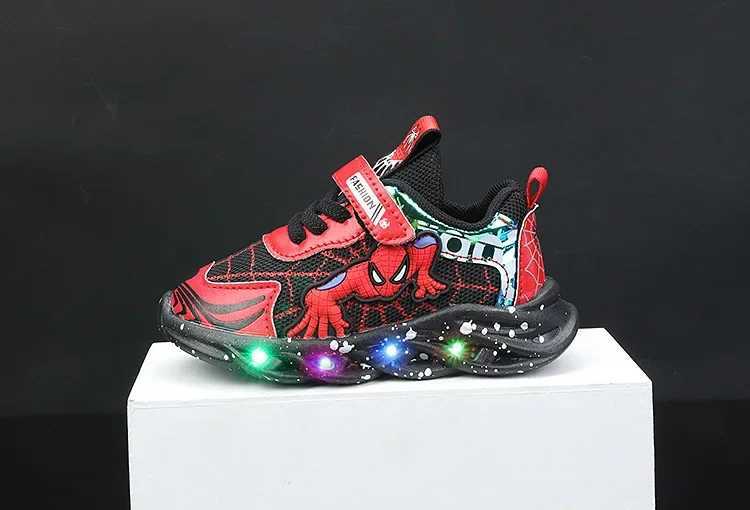 Boys LED shoes autumn childrens grid casual sports shoes breathable light blue sports shoes sports shoes size 23-32 W250407