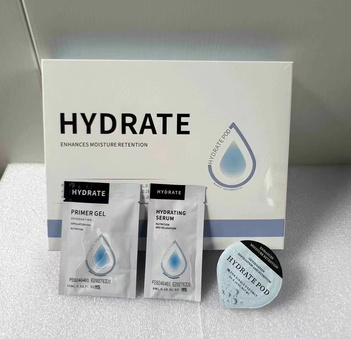 2025 7 flavors Newest HYDRATE DETOX GLAM Oxygen Pods Capsule Serum Bubble Facial Kit For 3 in 1 Oxygen Facial Machine