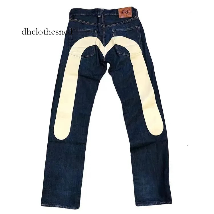 Evisuly Jeans designer high quality Mens Luxury Straight Tube Wide Leg Brand Pants Hip Hop Street Jean Straight Patch Hole Beggar luxury casual Evisujeans Pants 358