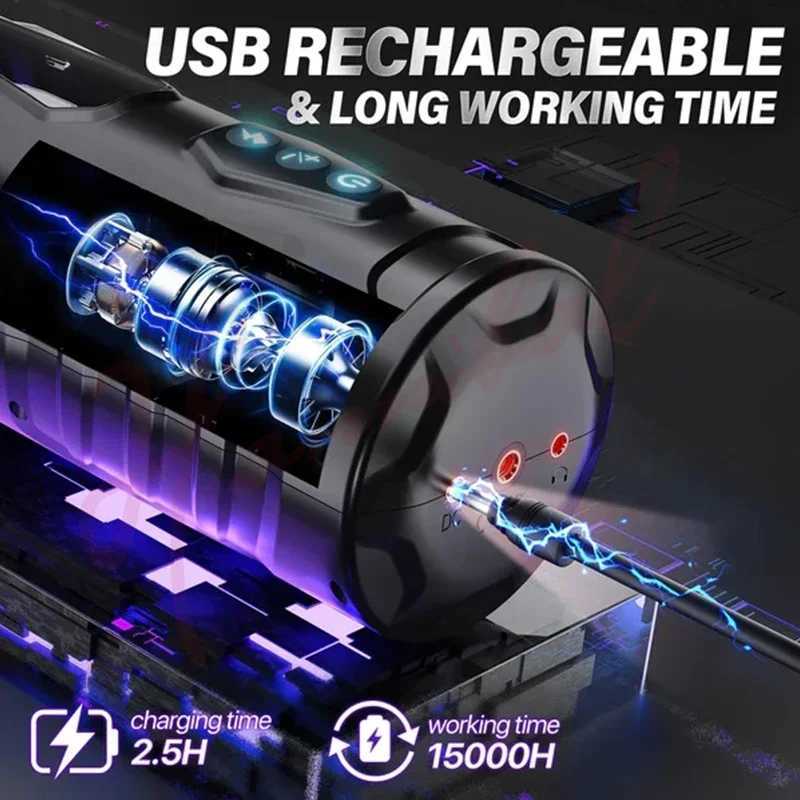 Hannibal Automatic Male Masturbator 7 Thrusting Rotating Modes Masturbator Cup Electric Pocket Pussy For Penis Sex Toy For MenXJ250408