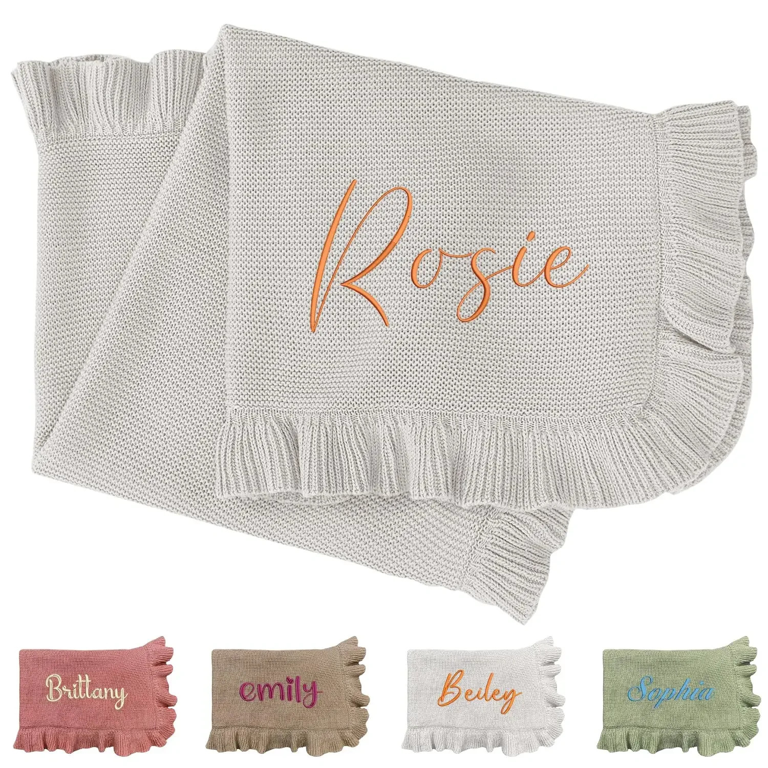 Personalized Baby Blanket Knit Baby Blanket for born Girl and Boy Custom Blanket with Name Embroidery Knited Kids Gifts Jtjd 250408