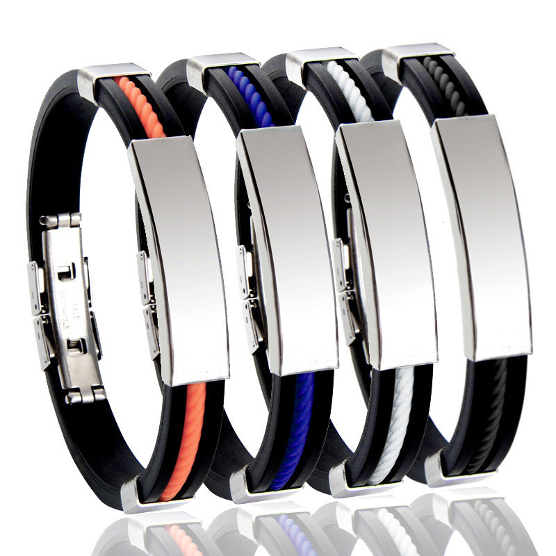 New men's titanium steel silicone that does not fade, high-end bracelet give to friends