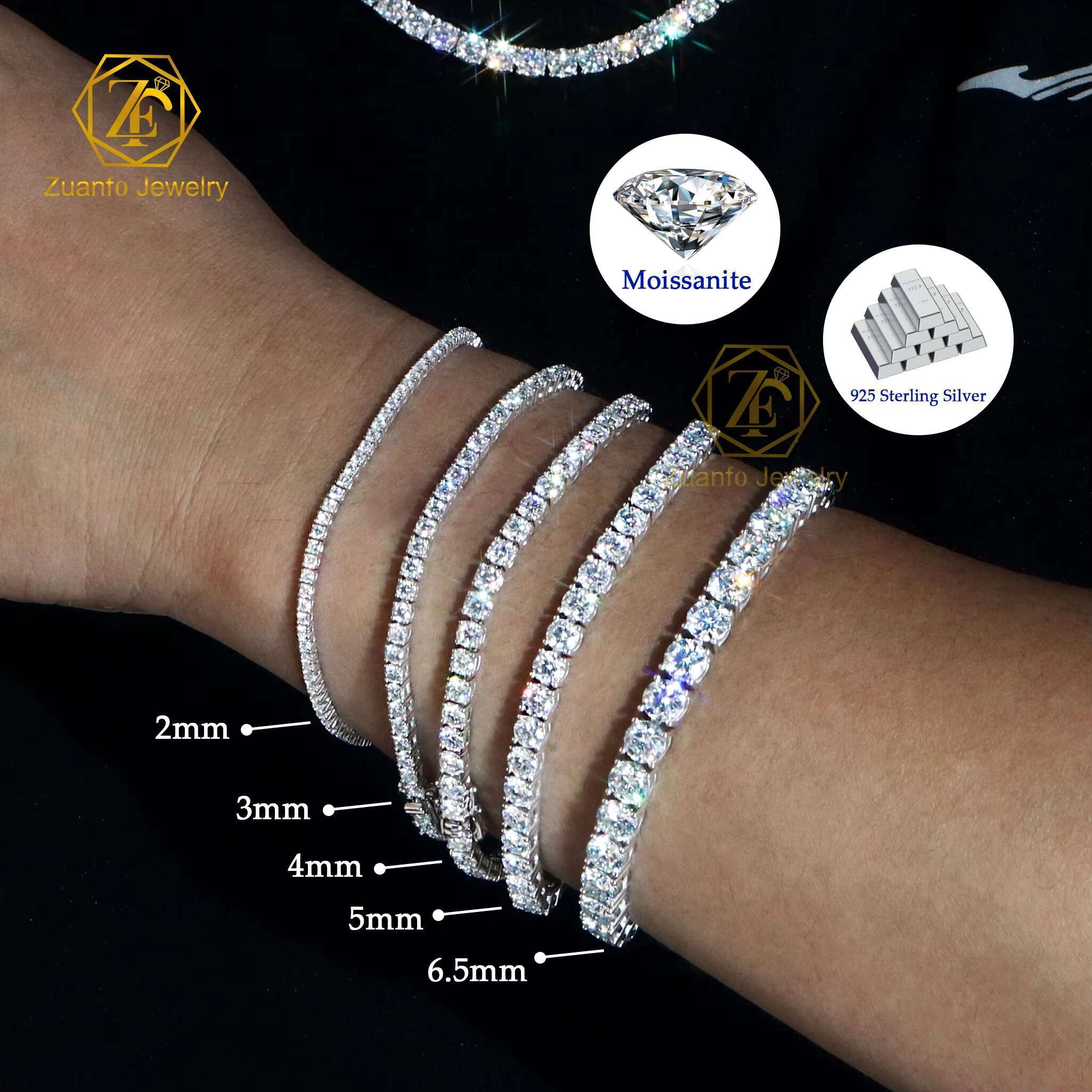 18K Gold Plated 3mm 5mm 16inch Tennis Chain Jewellery Diamond Choker Iced Out Hip Hop S925 Jewelry Gold Silver Tennis Necklace