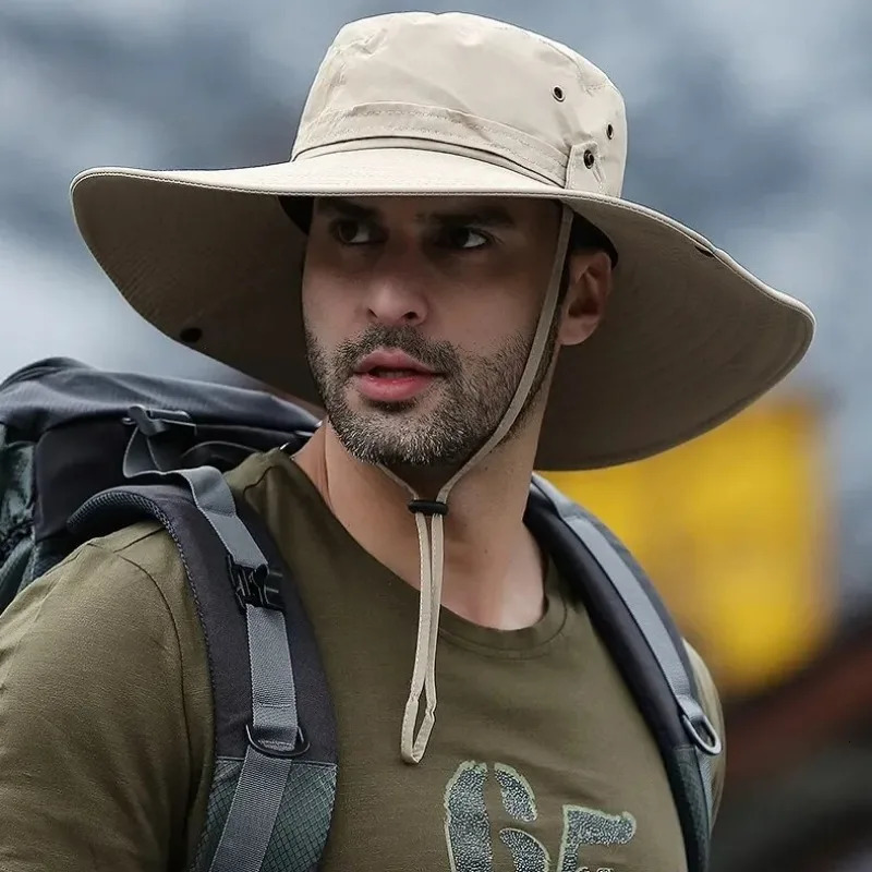 sun protection fishing hat summer breathable mesh camping hiking UV resistant mountain mens Panama 250326