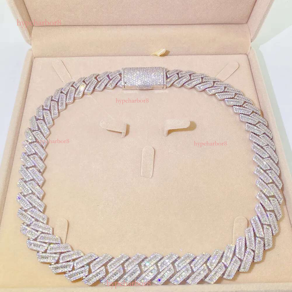 moissanite necklace designer jewelry iced out Cuban Necklace Full Iced Out Hiphop Chain Pass The Dia Test chains for men cuban k chain