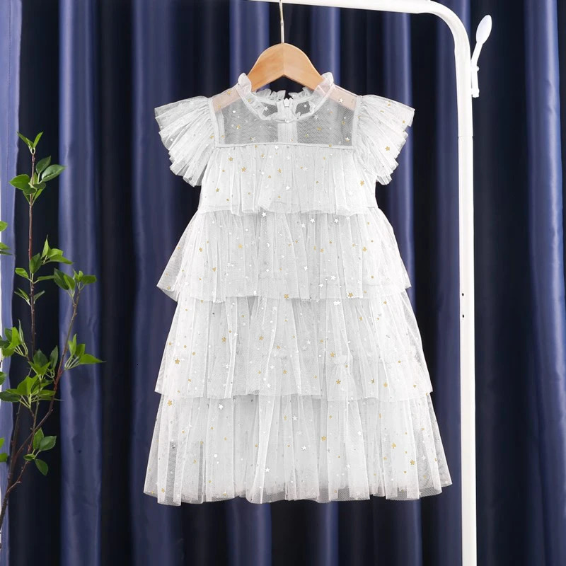 Toddler Girls Clothing Summer Sleeveless Floral Mesh Tutu Dress Baby Girl Casual Clothes Party Princess Dress Flower Girls Dress 250407