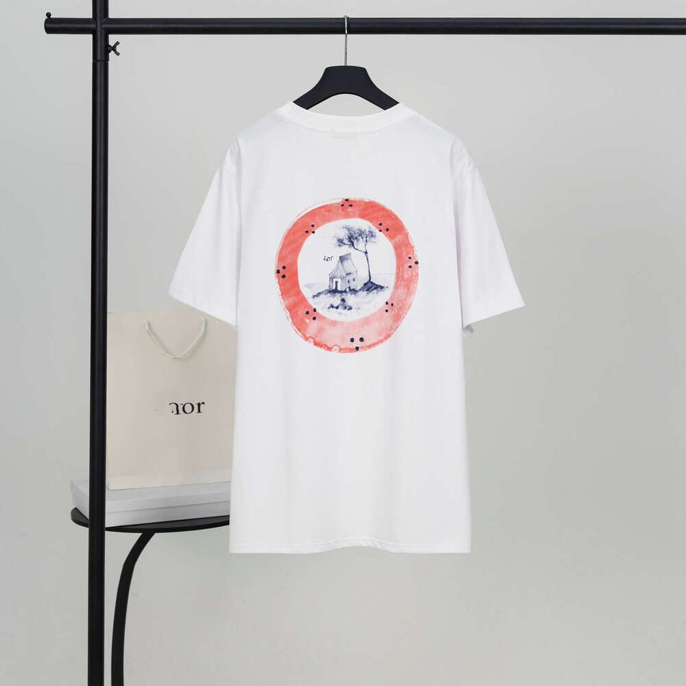 Casual T-Shirt High Version DO Dijia 2025 New Dreamy Cabin And Dynamic Tree Shadow Print Casual Loose Short Sleeved T-Shirt