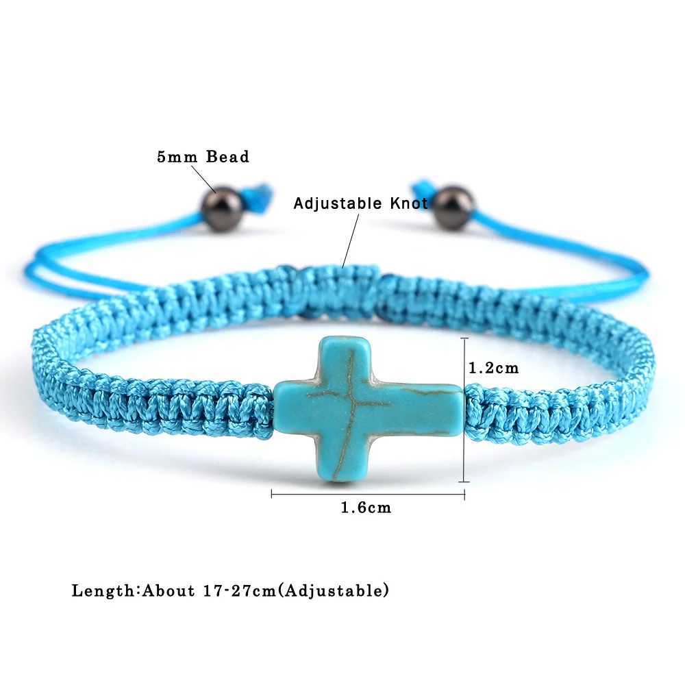 Hand Woven Jesus Cross Bracelet For Men Wen Black Thread Braided Lucky Bracelet Fashion Couple Bracelet Friendship JewelryC250408