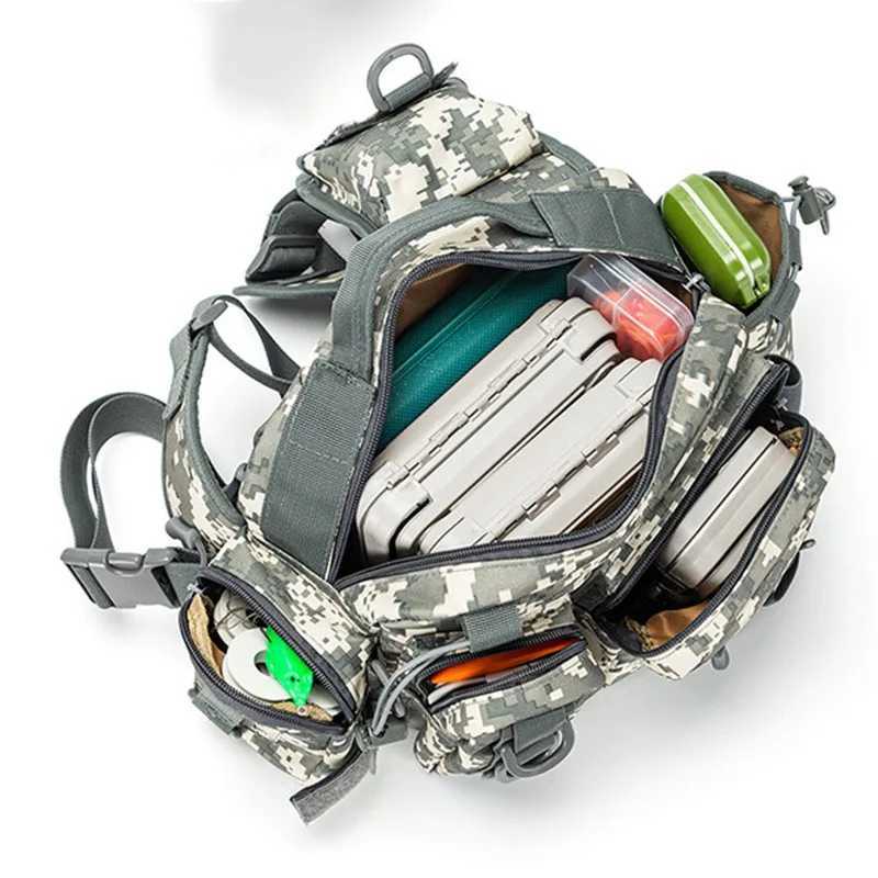Outdoor Shoulder Bag Sports Climbing Backpack Shoulder Tactical Hiking Camping Hunting Daypack Fishing BackpackC250407